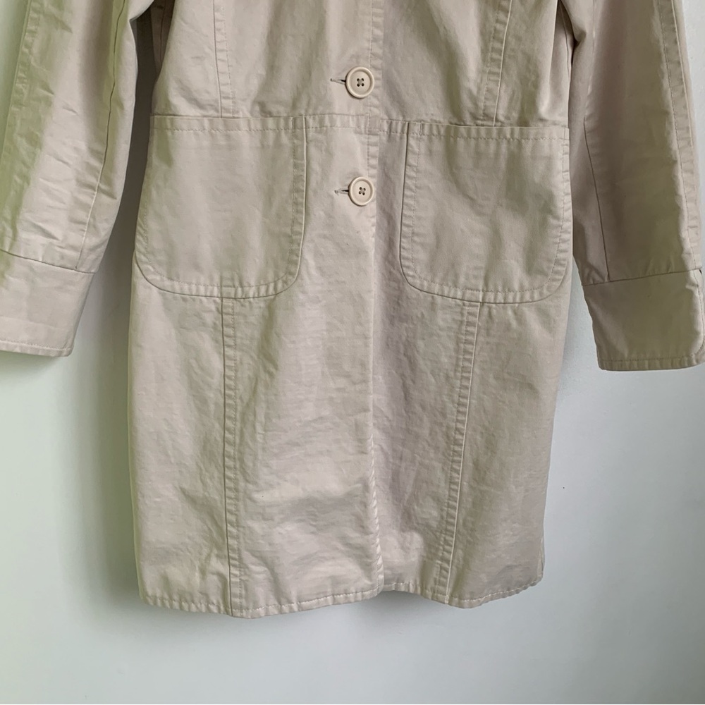 Joe Fresh Cream Cotton Trench Coat Jacket - Picture 5 of 8